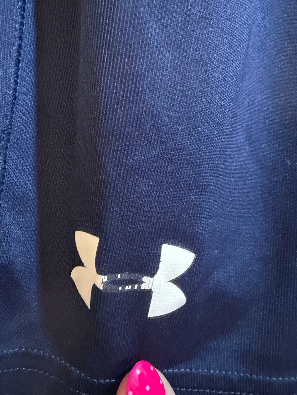 Under Armour Navy Blue Men's Athletic Shorts with White Logo